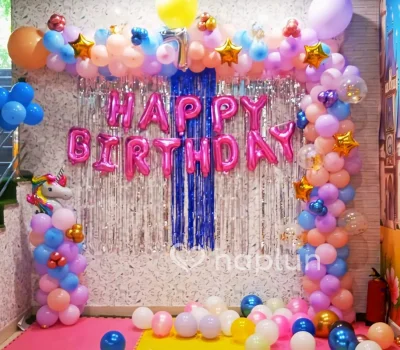 Unicorn Arch Setup For Birthday