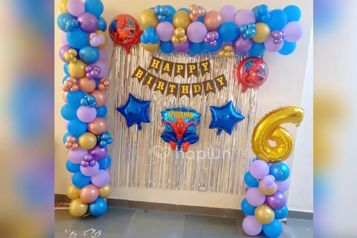 spiderman theme decoration for 6 year boy