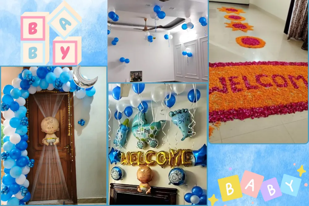 Welcome Home Baby Boy Setup