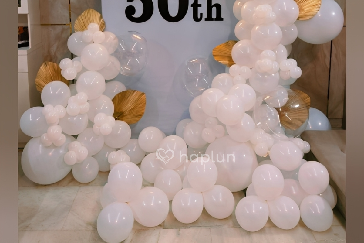 White Flex Balloons Birthday Decor
