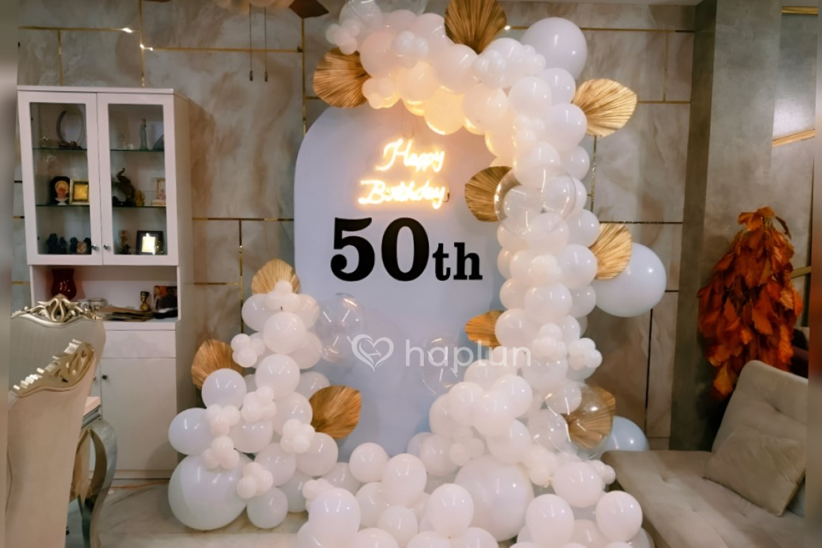 White Pastel Birthday Decor