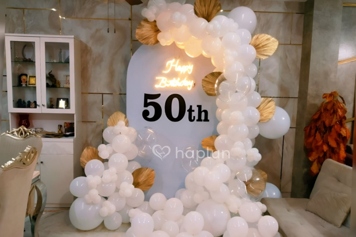 White Pastel Birthday Decor