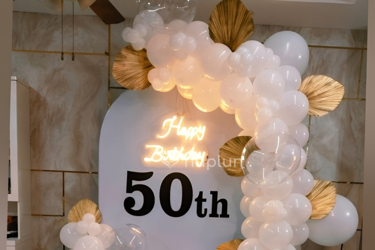 White Pastel Flex Birthday Decor