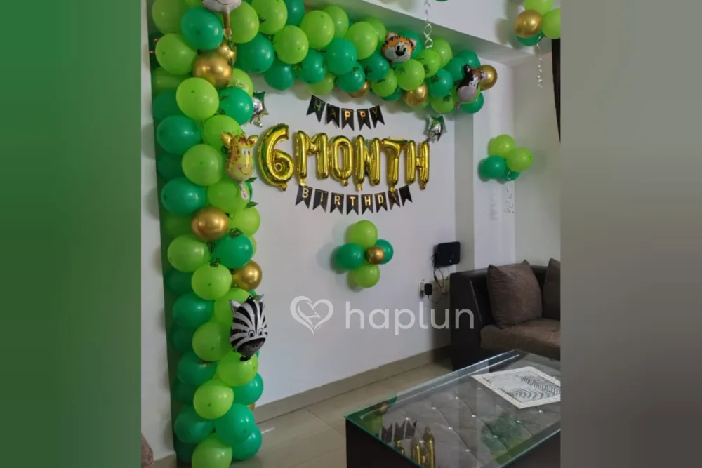 6 Month Birthday Jungle Decor