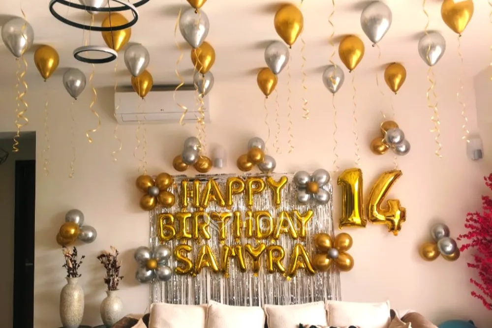 Birthday Chrome Balloon Decor