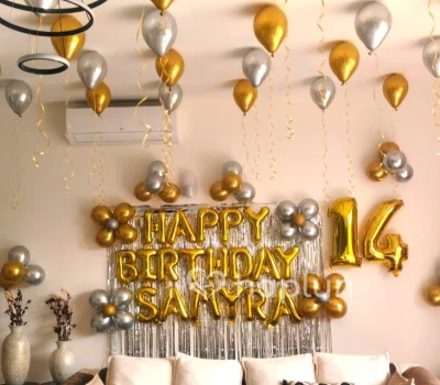 Birthday Chrome Balloon Decor