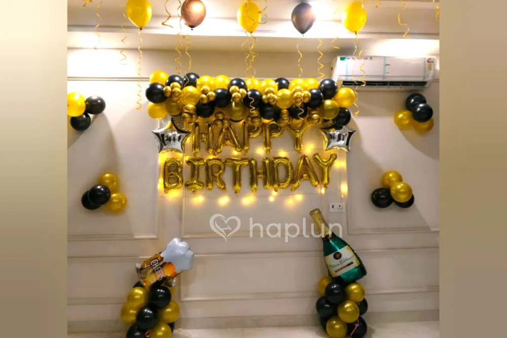 Golden and Black Birthday Party Decoration
