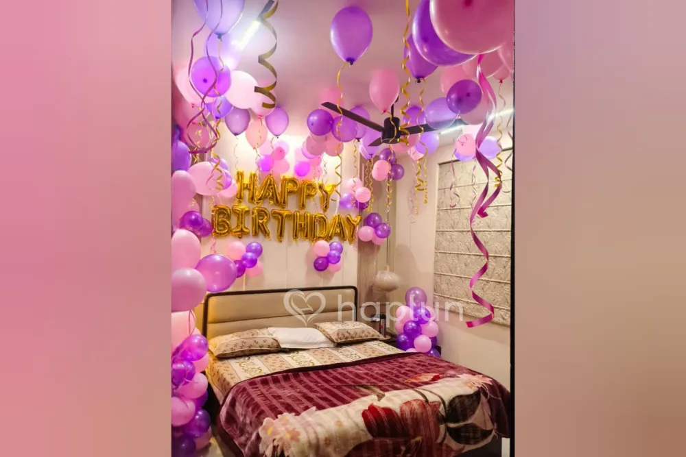 Pink and Purple Birthday Balloon Decoration