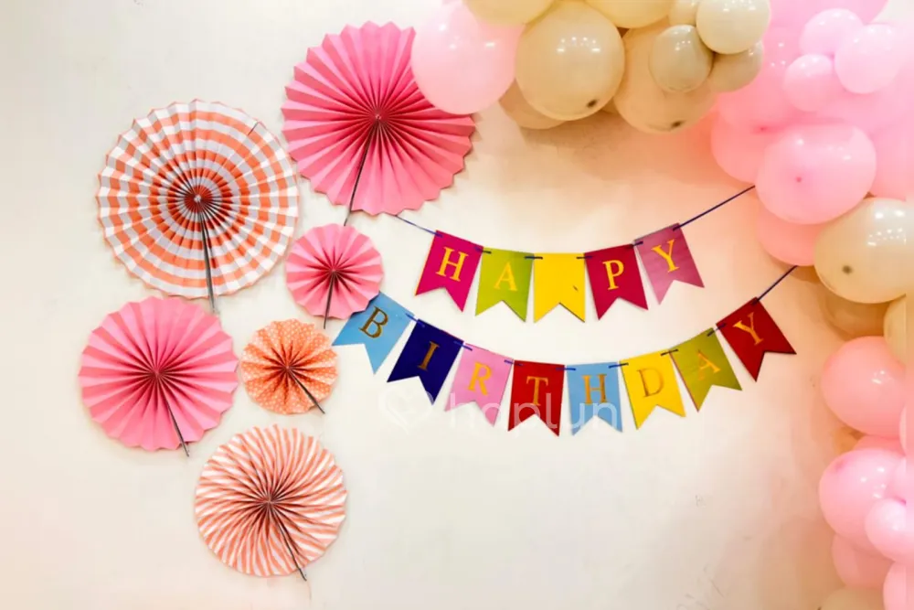 Baby Girl First Balloon Decor