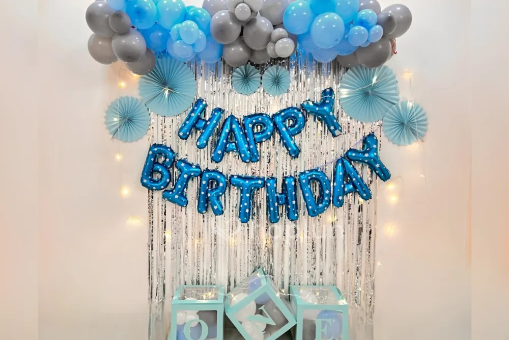 Blue Theme First Birthday Decoration