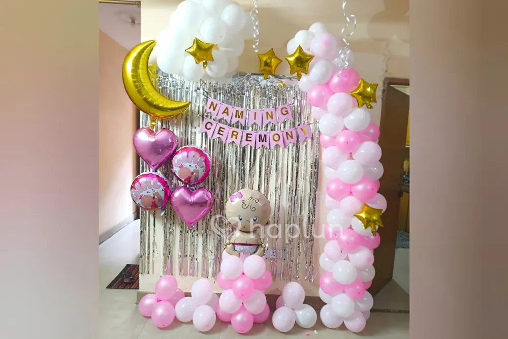 Elegant Baby Girl Naamkaran Decor
