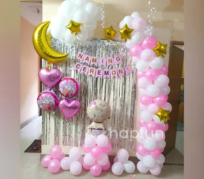 Elegant Baby Girl Naamkaran Decor