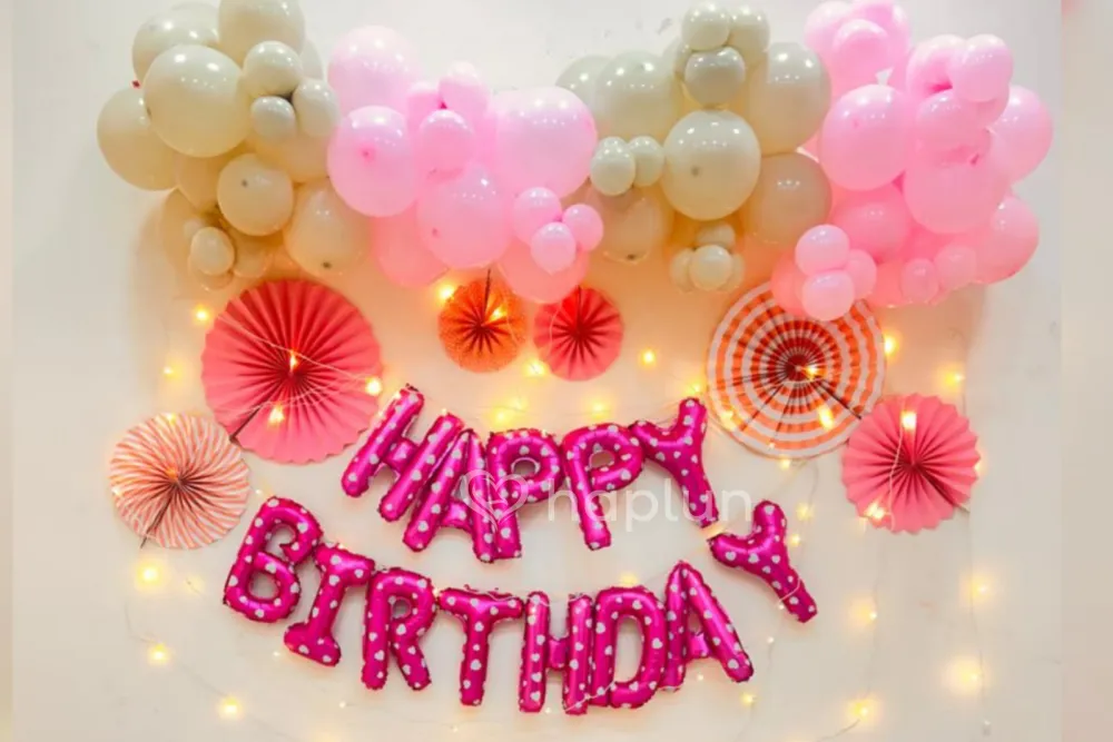 Pink First Birthday Backdrop