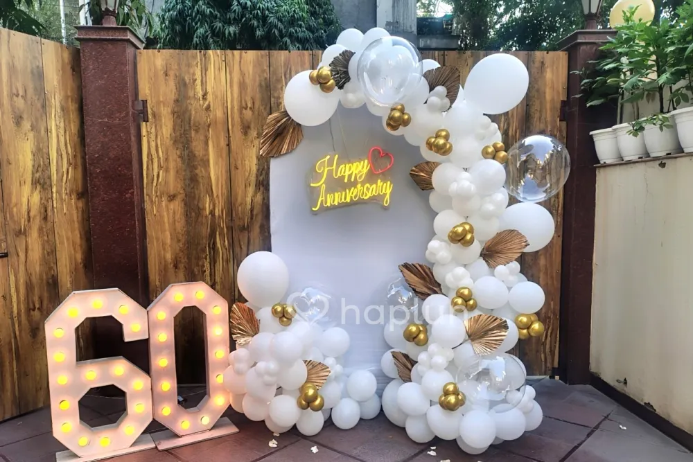 White Pastel Anniversary Decor