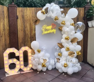 White Pastel Anniversary Decor