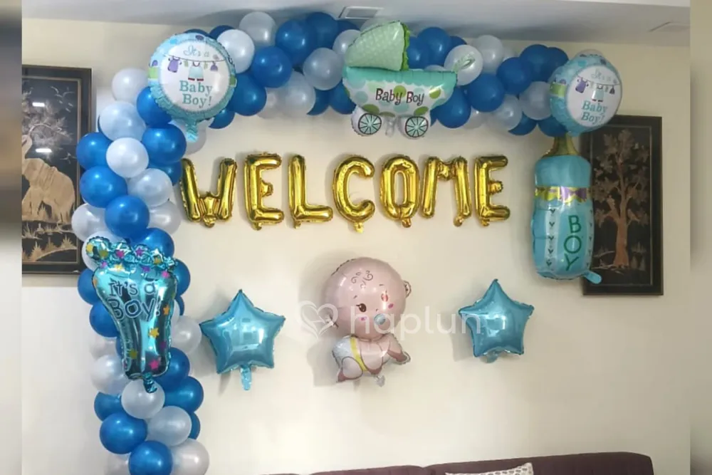 Baby Boy Balloon Welcome Decoration