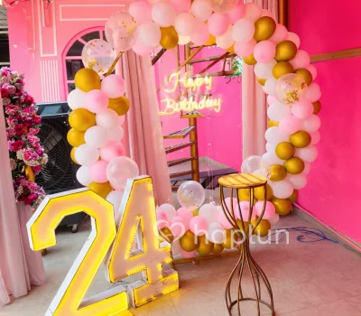 Birthday Pink Balloon Decor