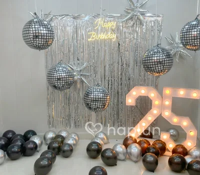 Silver Shine Disco Party Decor