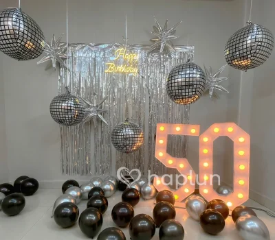 Silver Shimmer Birthday Setup