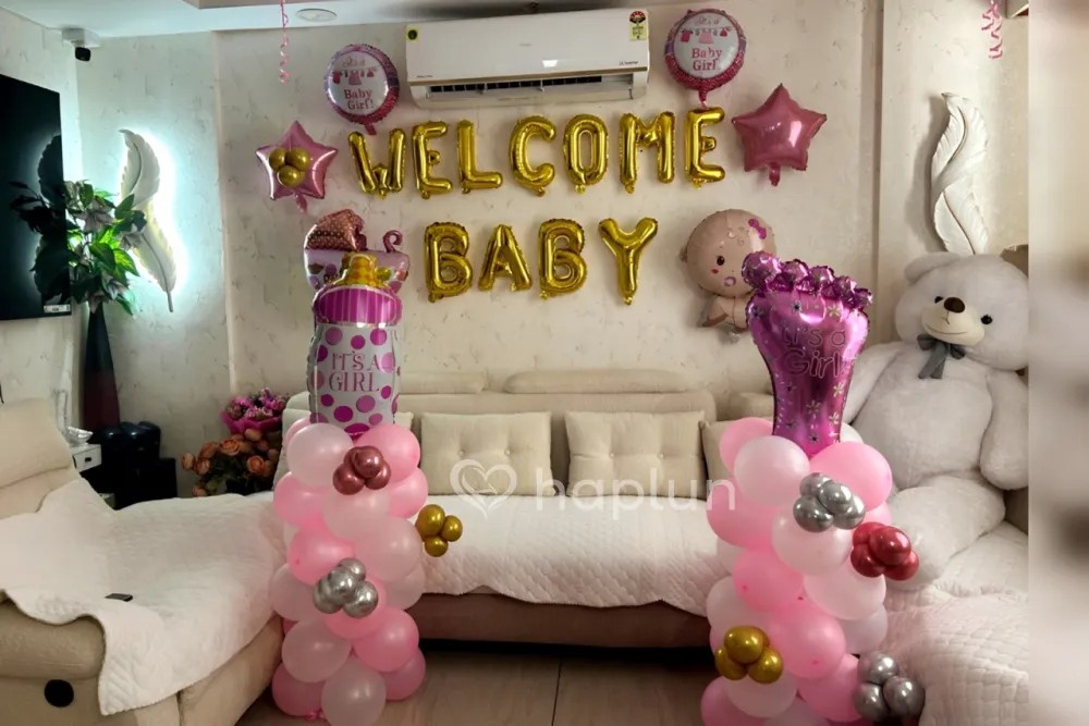 Flower and Baby Welcome Decor