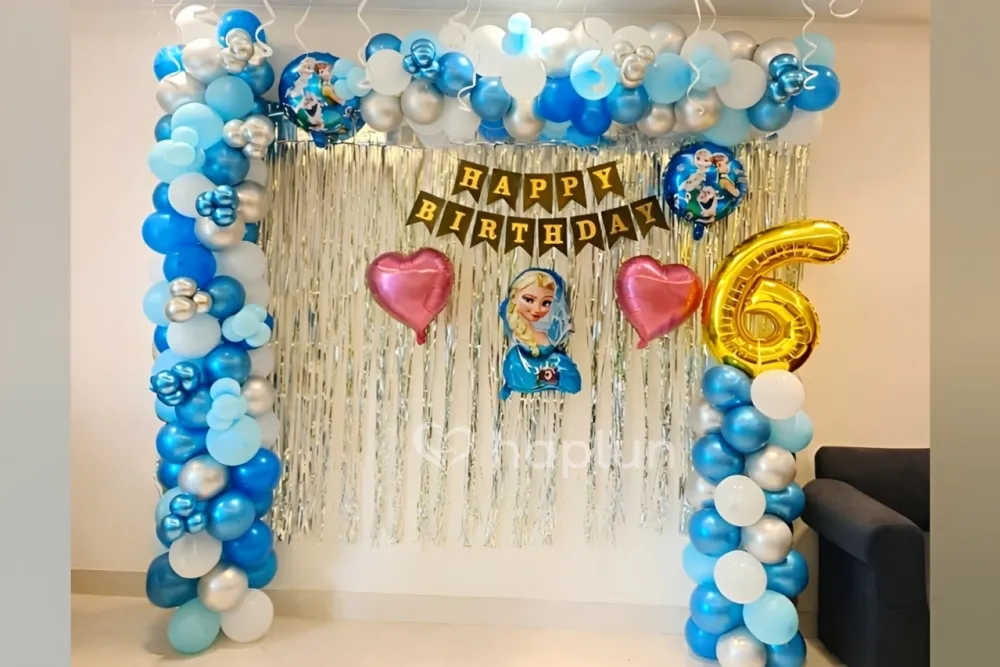 Frozen Princess Theme Blue Balloon  Decor