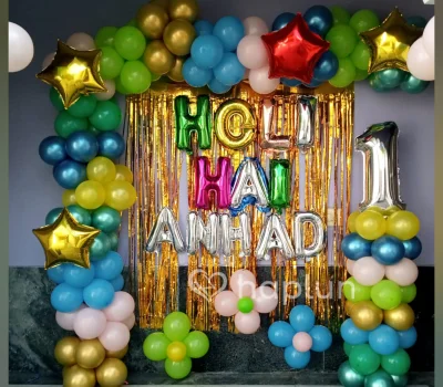Kids 1st Holi Decoration at Home