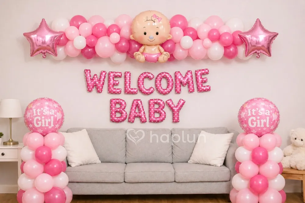 Pink Baby Girl Welcome Decor