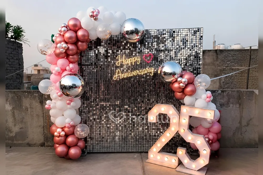 Silver Anniversary Sequin Decor