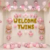 Twins Baby Girl Welcome Decor