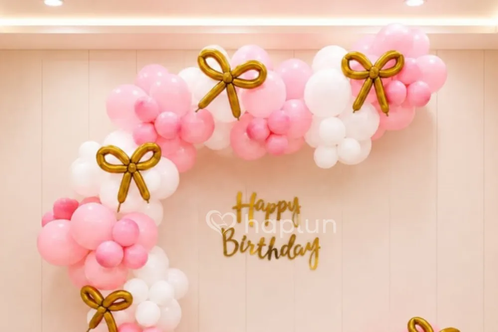 Golden Bow Birthday Decoration