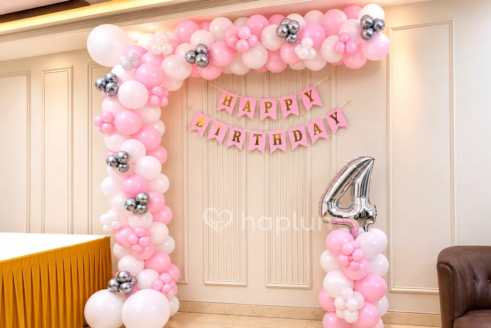 Pastel Pink and White Balloon Decor