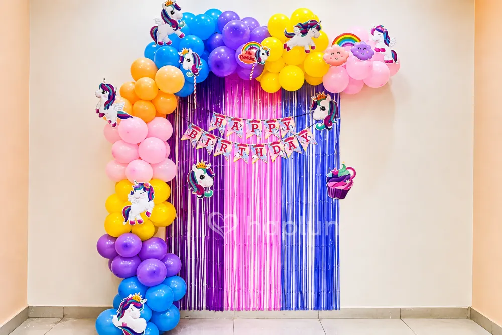 Baby girl birthday decor at home