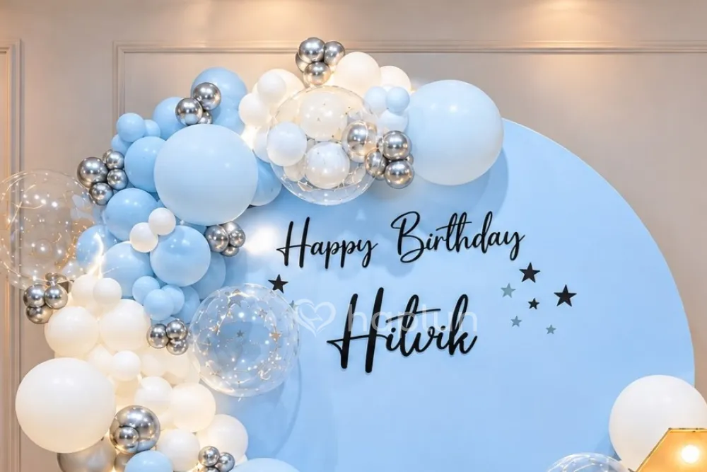 Blue and White Ring Decor Celebration