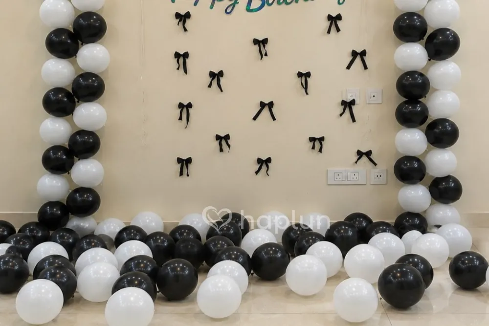 Black Bow Balloon  Decoration
