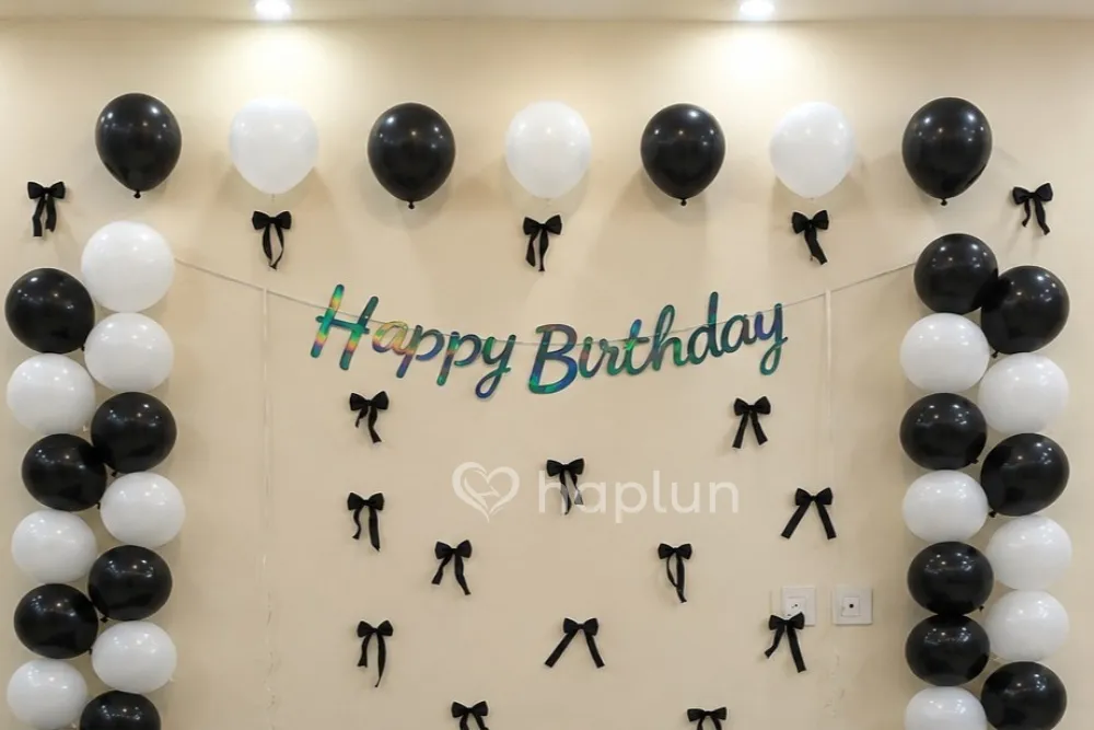 Black Bow Birthday Decoration