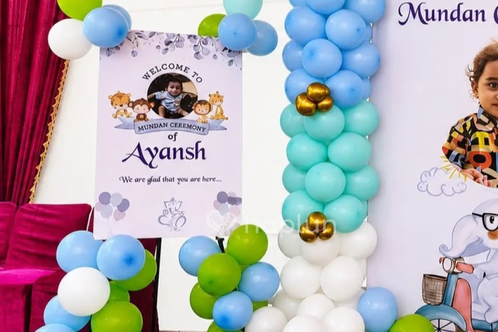 Mundan Decoration with Welcome Board