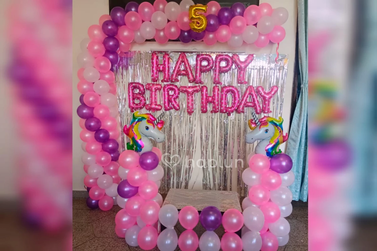 Kids Birthday Decoration of unicorn theme at home