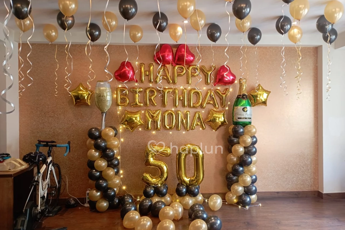 50th Birthday Party Backdrop Balloon Decoration