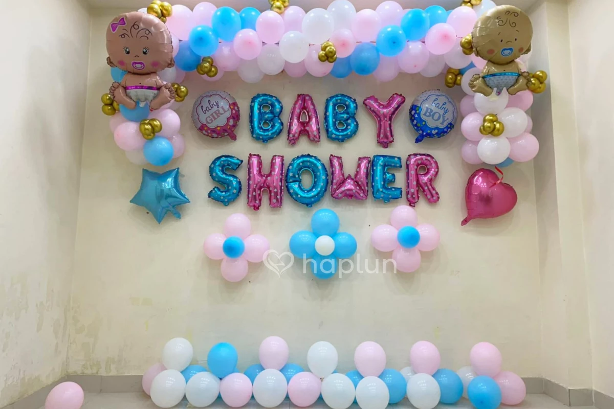 Surprise Baby Shower Decoration With Wall Backdrop Near Me At Home