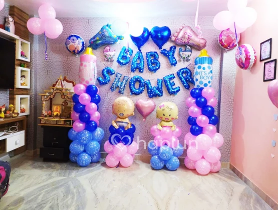 Baby Shower Decoration blue and pink balloons
