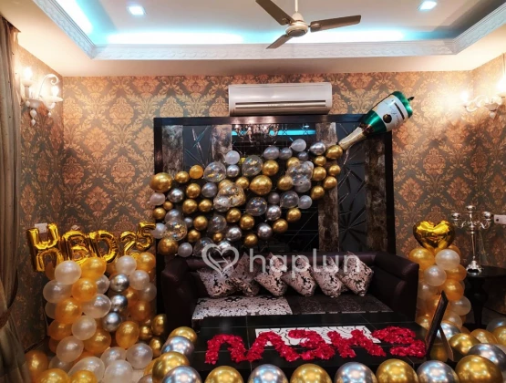 champagne bottle balloon decoration