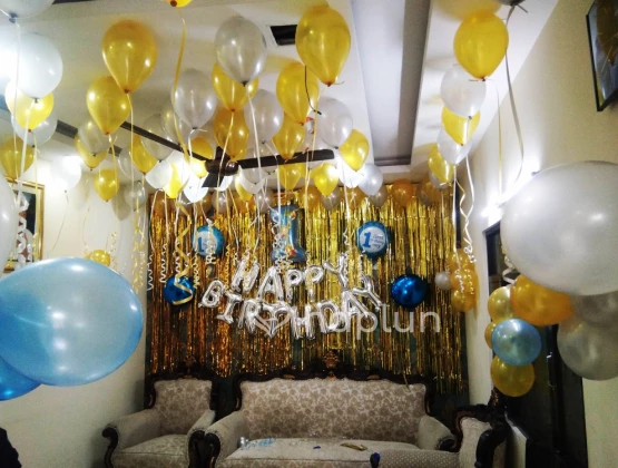 53 pcs Happy 1st Birthday Decoration Kit for Baby Boy Foil Metallic  Balloons First Birthday Decorations