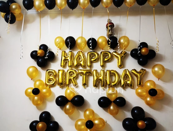 Black Golden balloon birthday Decoration