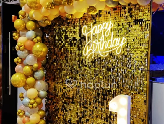 Golden sequins decoration for birthday