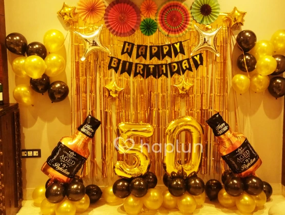 Glorious Black Golden Birthday Decoration