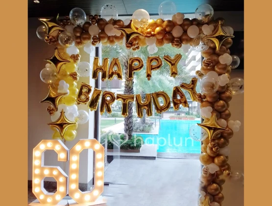 Birthday Decoration With Neon Age No