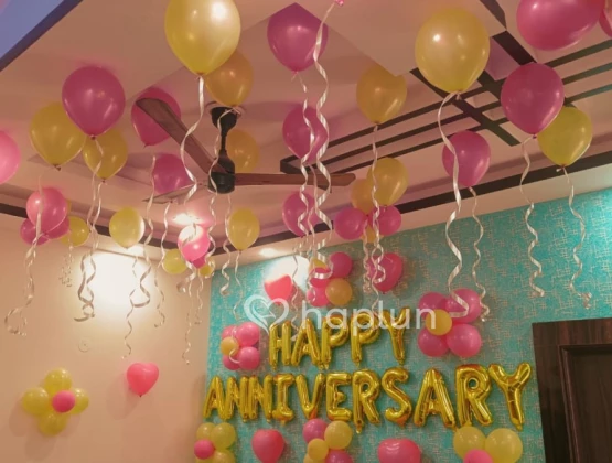 surprise balloon decoration for anniversary