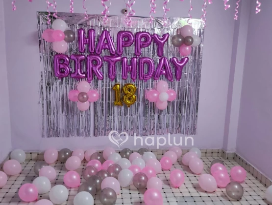 18th birthday Decoration with pink theme