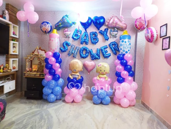 Baby Shower Decoration blue and pink balloons