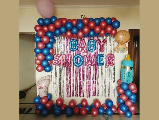 Baby Shower Chrome Balloon Decor